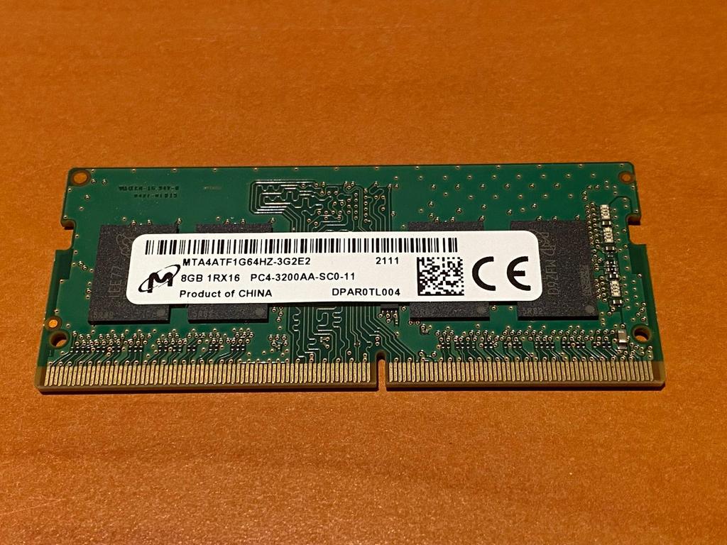 Micron 8GB 1Rx16 PC4-3200AA-SC0-11 Laptop geheugen, Computers en Software, DDR4, 8 GB, Ophalen of Verzenden, Zo goed als nieuw