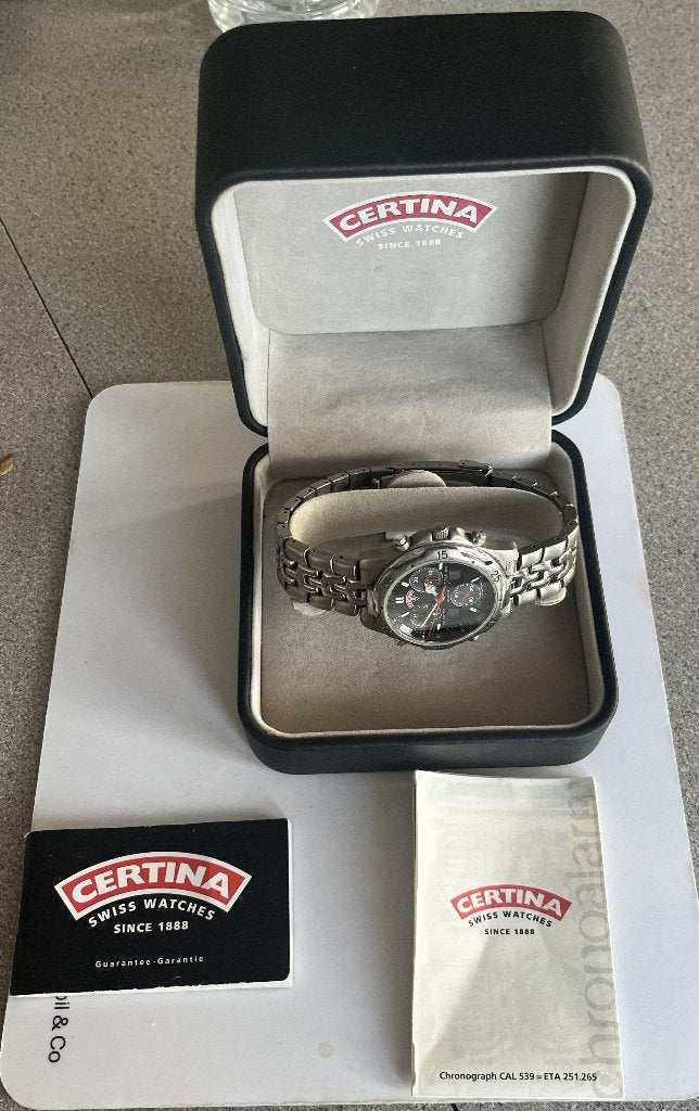 Certina DS Chronograph Alarm Titanium ful set Caliber 539, Overige merken, Overige materialen, Polshorloge, Overige materialen
