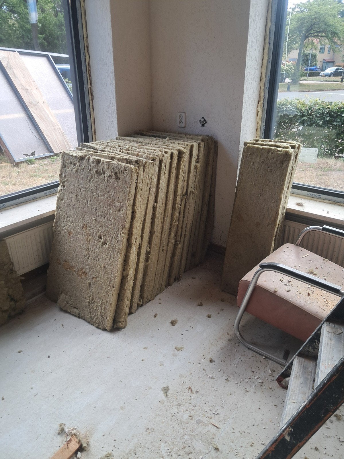 22 platen 40 mm rockwool 1.00 cm lang en 60 cm breed, 4 tot 8 cm, Gebruikt, Steenwol, Ophalen of Verzenden