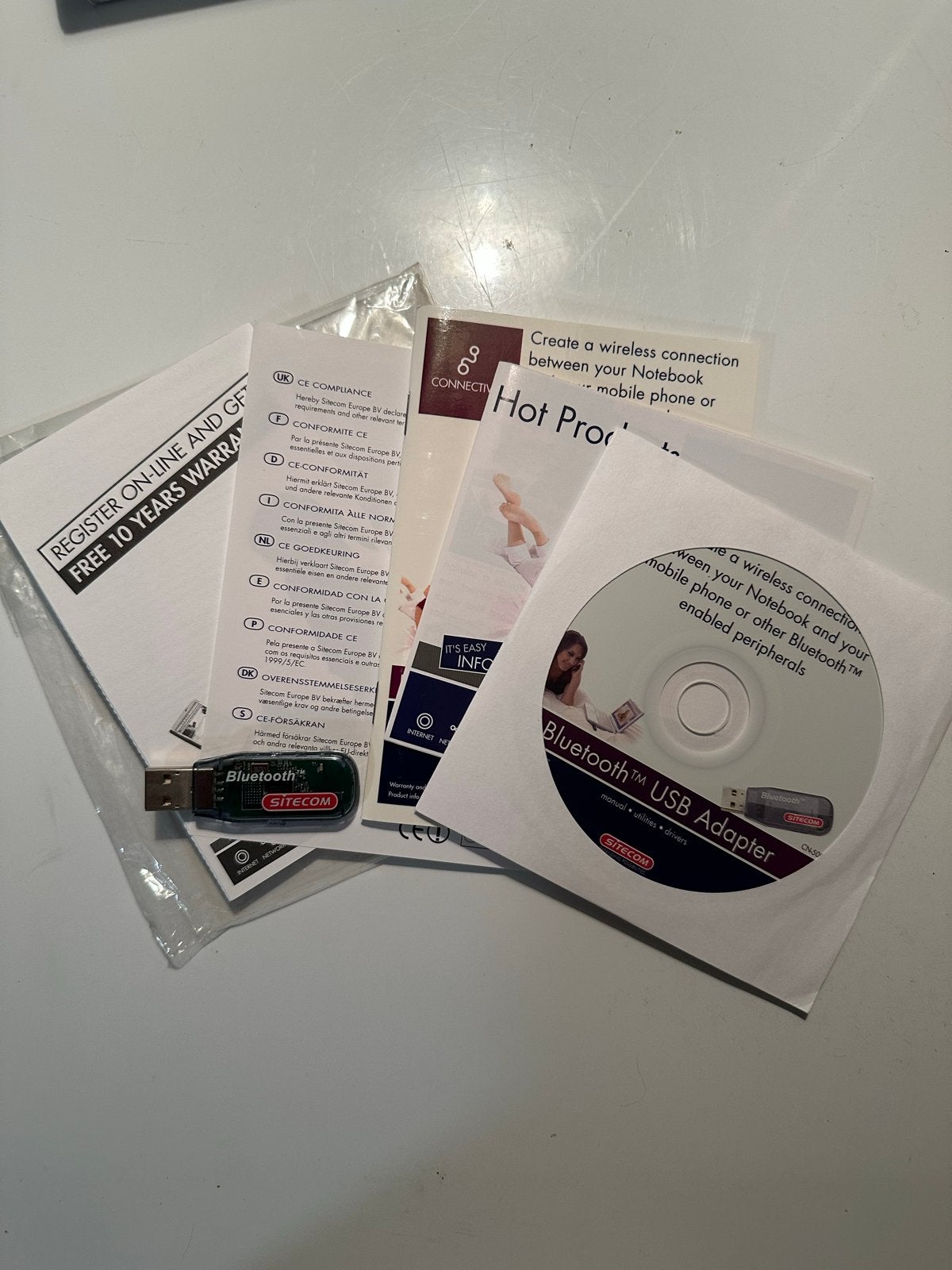 Sitecom Bluetooth USB Adapter met installatie CD, Ophalen of Verzenden, Gebruikt