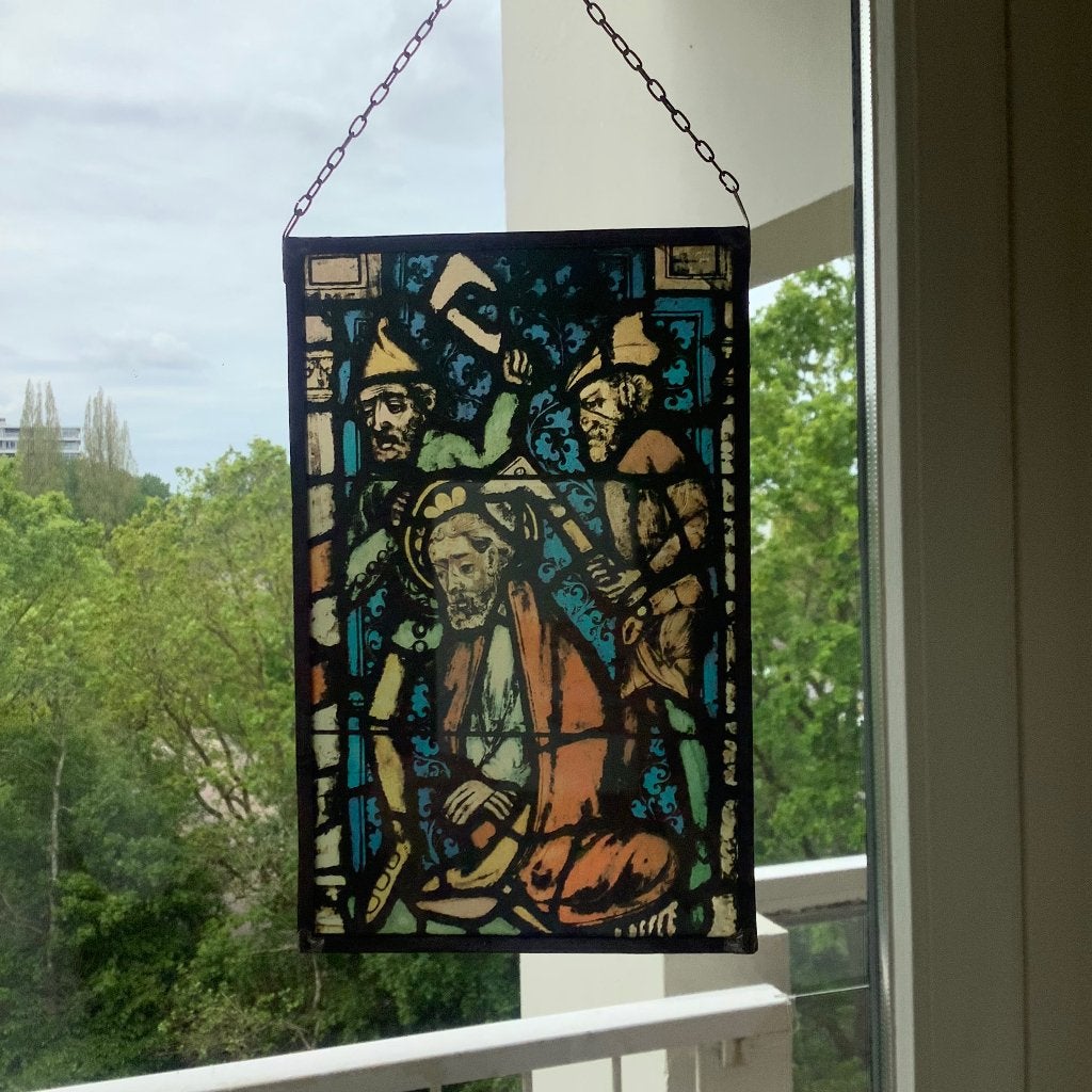 Johannes de Doper glas-in-lood raamhanger Gotische stijl, Ophalen