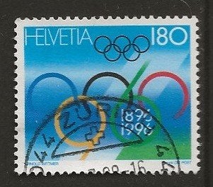 Zwitserland 19, olympische spelen, Verzenden, Gestempeld
