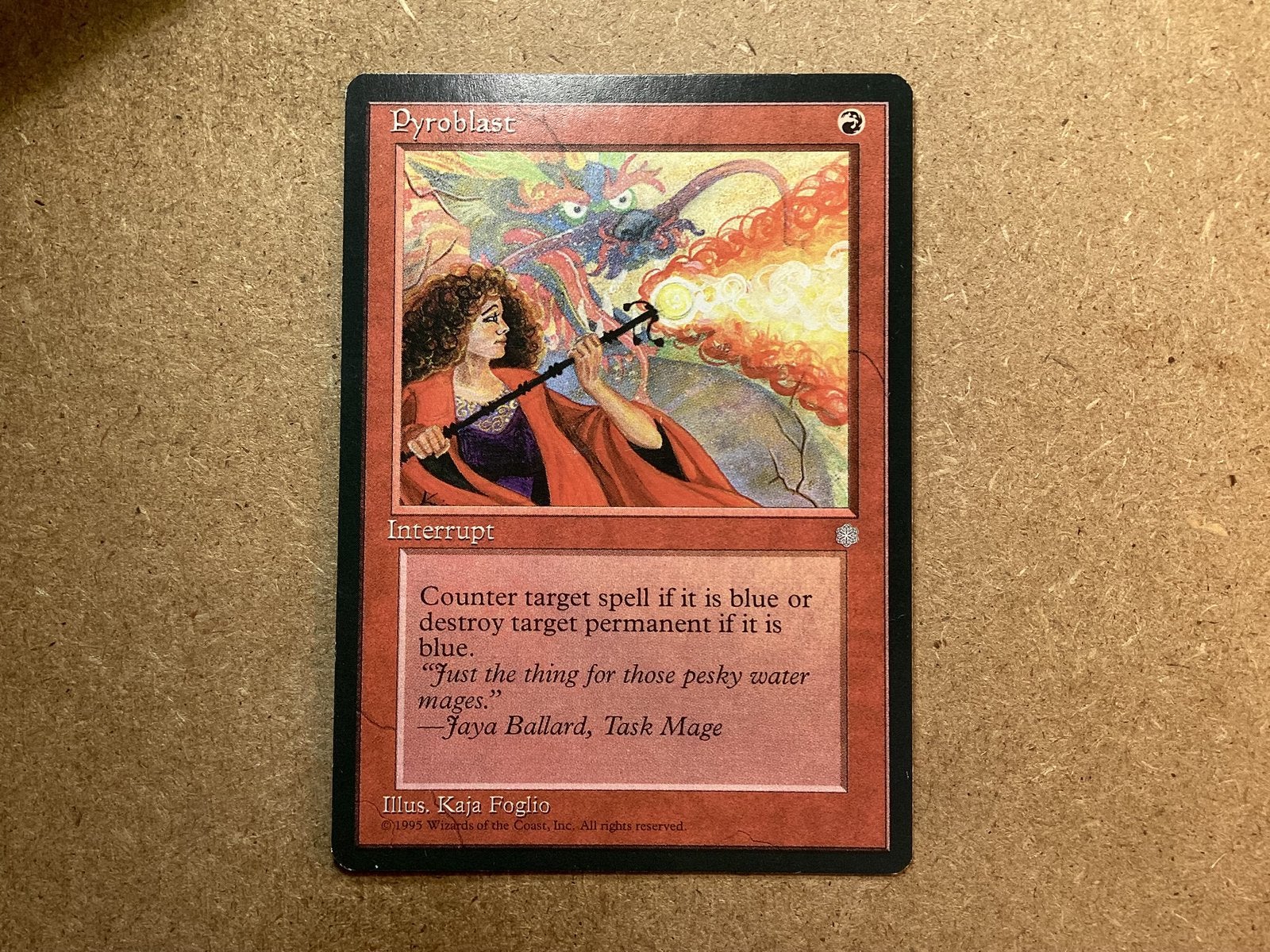1x Pyroblast (Near Mint), Ophalen of Verzenden, Zo goed als nieuw, Losse kaart