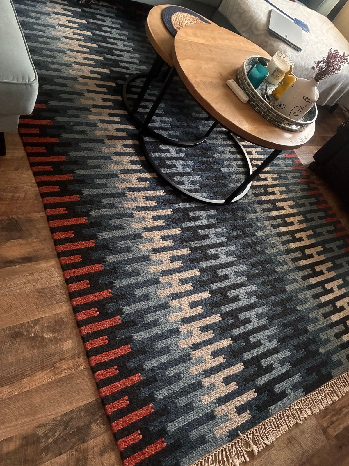 Mooi Vloerkleed (Tapijt) 200x300 cm - Zo goed als nieuw, Ophalen, Blauw, Zo goed als nieuw, 200 cm of meer