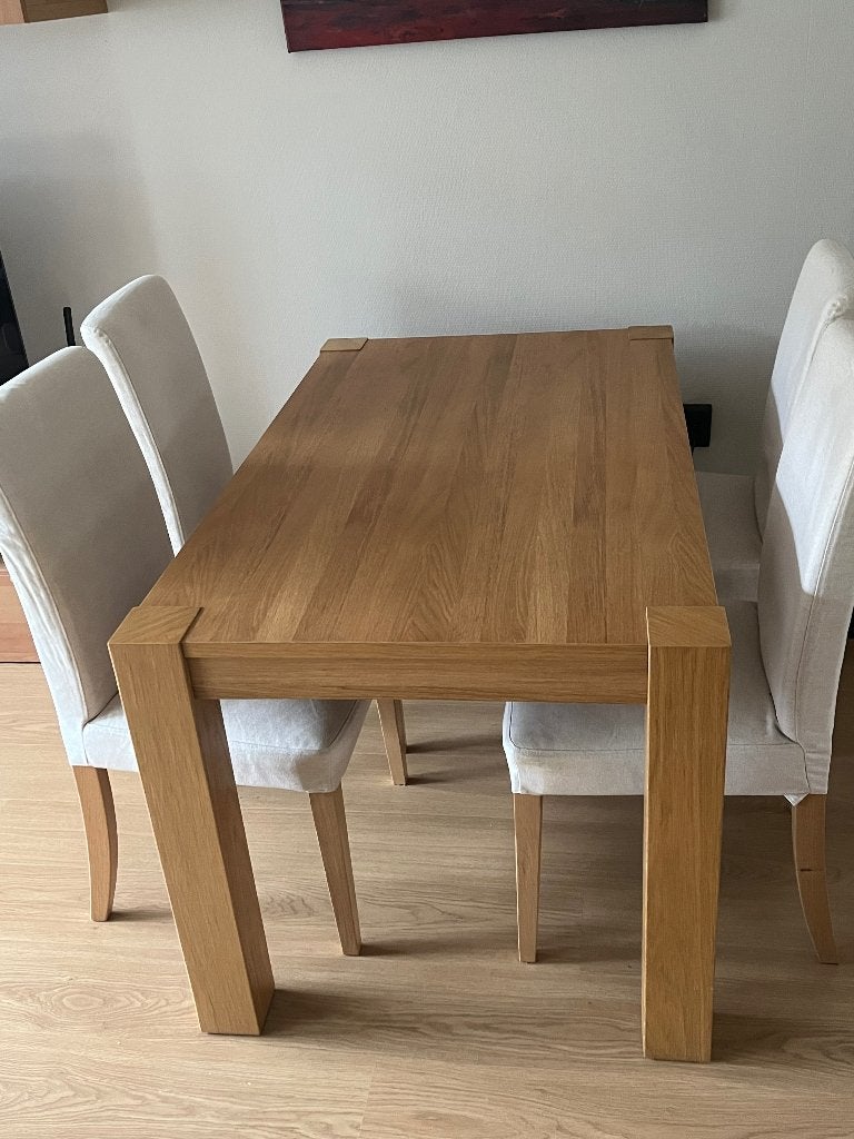 Eettafel met 4 stoelen (IKEA), Ophalen, Overige materialen, Gebruikt, 100 tot 150 cm