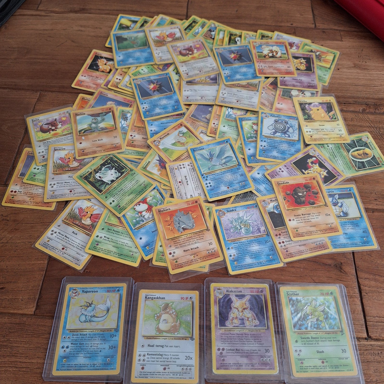 130 Base set, Fossil, Jungle  met holo's, Ophalen of Verzenden, Zo goed als nieuw, Meerdere kaarten