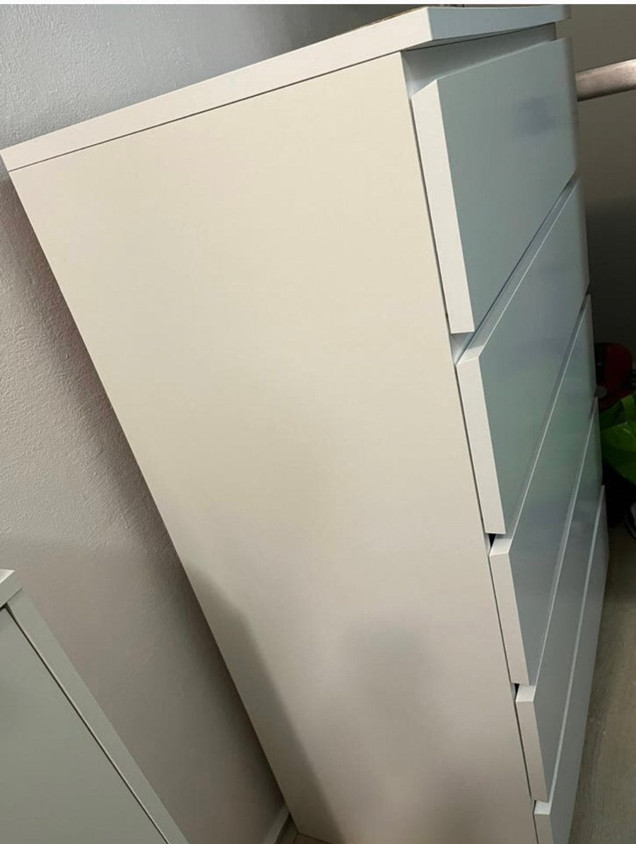 IKEA Malm wit ladekast Met 5 x lades, Ophalen, Zo goed als nieuw