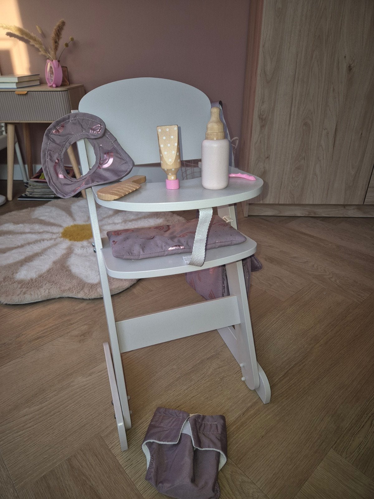 Poppenstoel met accessoires en draagtas, Ophalen, Zo goed als nieuw, Overige typen