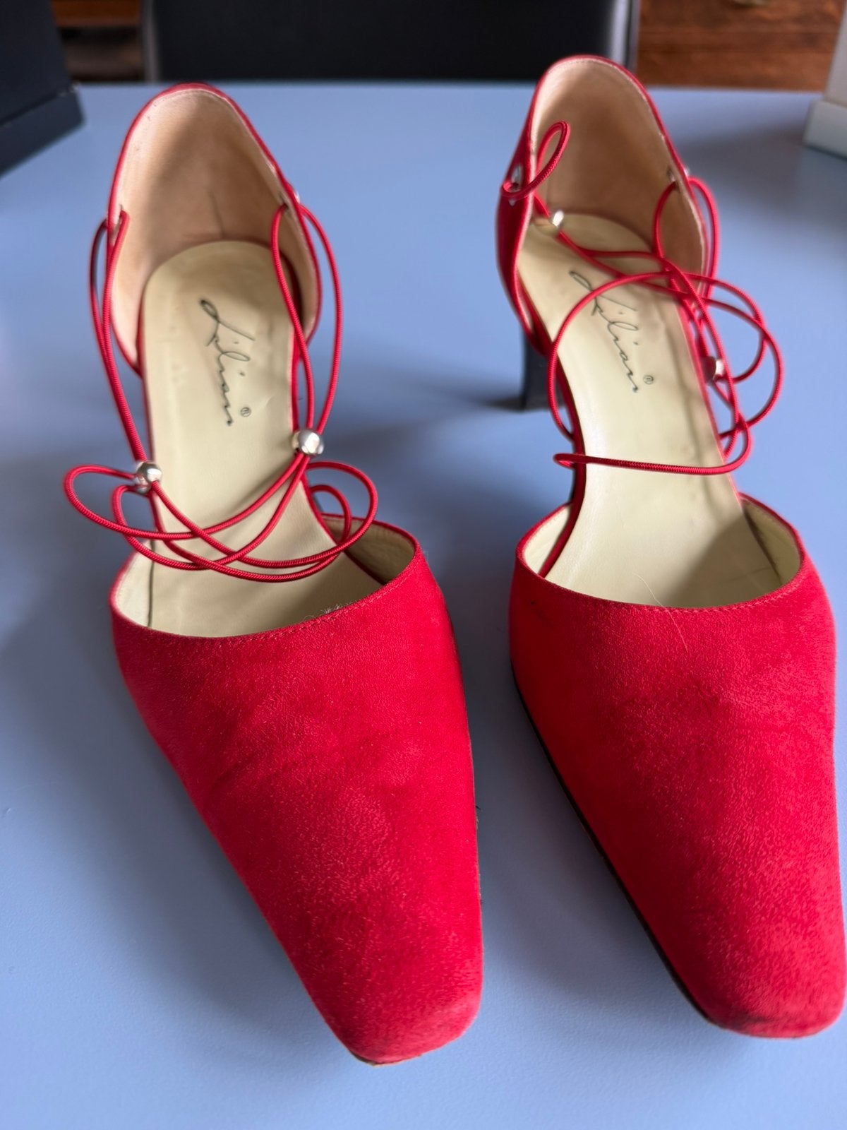 Rode Lilian chique damesschoen maat 38, Ophalen, Schoenen met lage hakken, Gedragen, Rood
