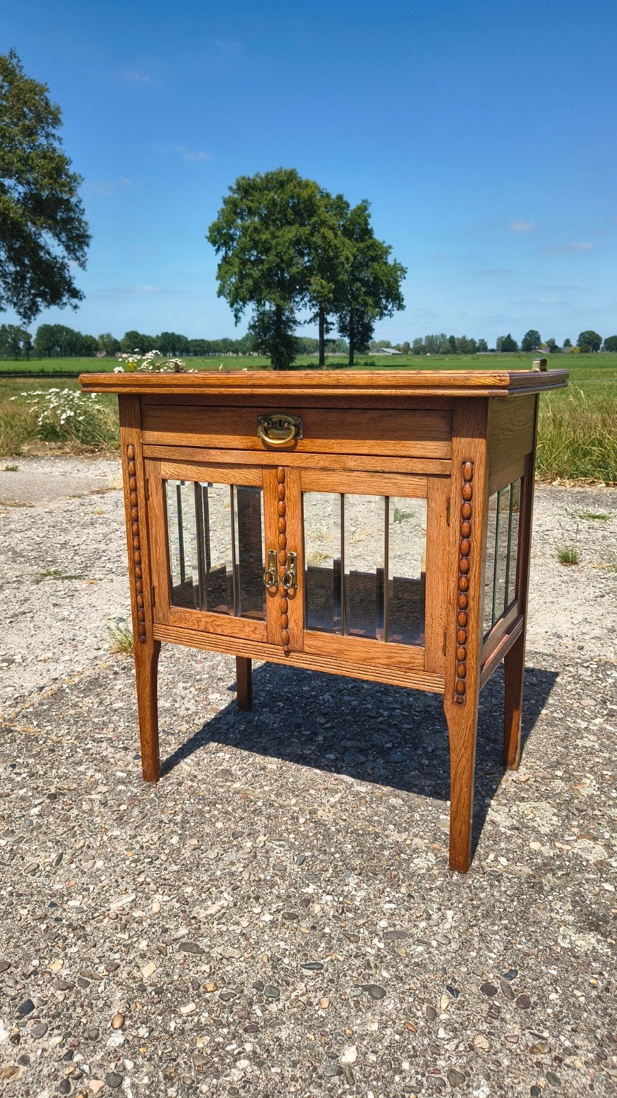 Antiek Dranken/Theekastje met Dienblad en Lade, Ophalen