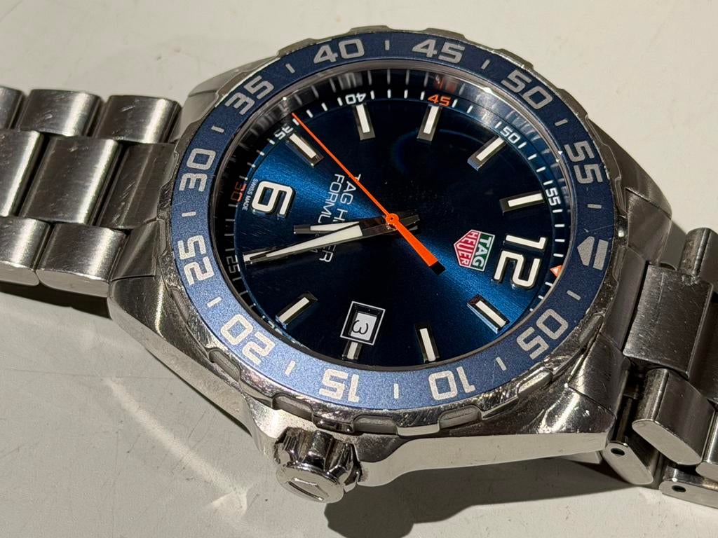 TAG Heuer Formula 1 Date Quartz 43mm Staal Herenhorloge, Ophalen of Verzenden, Zo goed als nieuw, Nvt, Nvt
