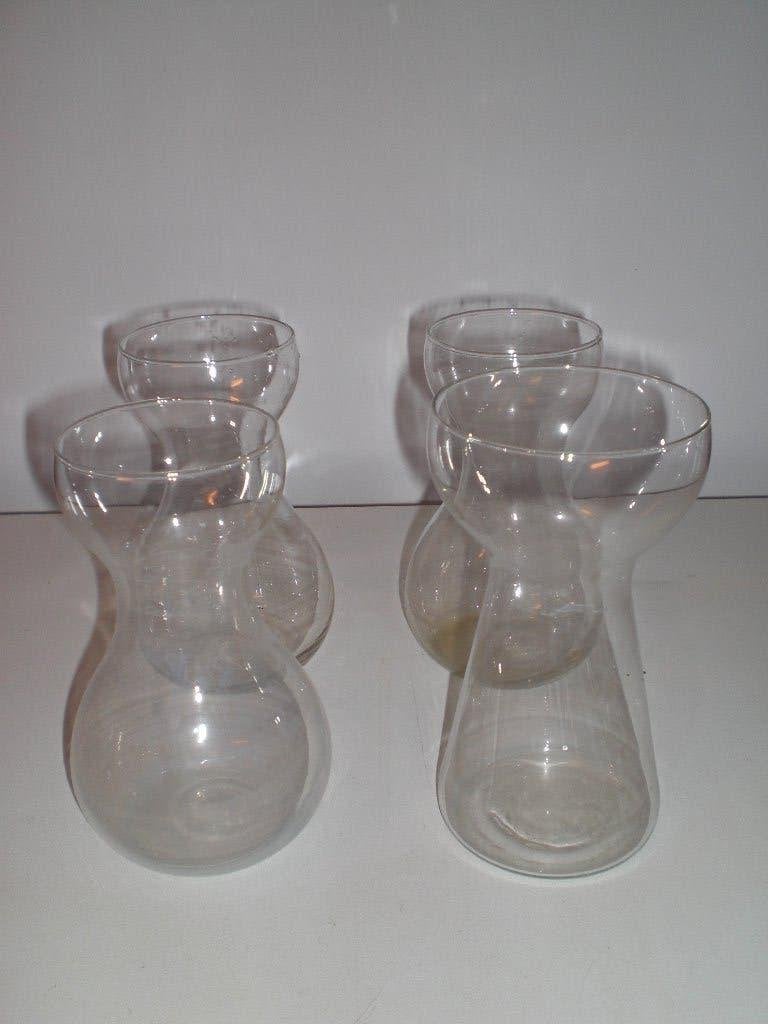 4 Hyacint glazen  transparant glas, Ophalen of Verzenden, Gebruikt, Overige kleuren, Glas