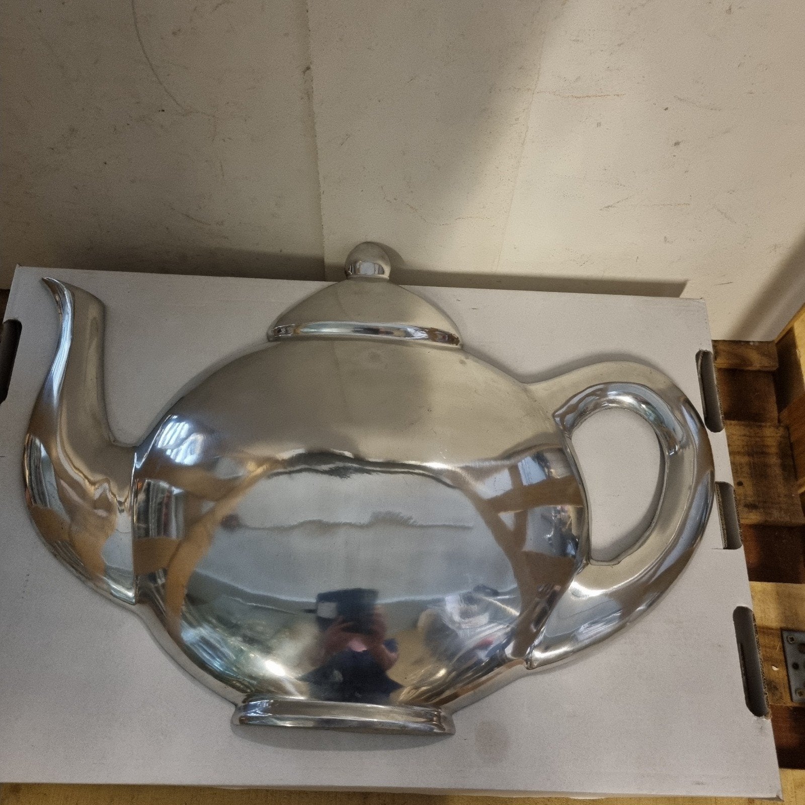 Decoratieve wanddecoratie chrome theepot Riviera Maison styl, Huis en Inrichting, Woonaccessoires | Wanddecoraties, Ophalen of Verzenden