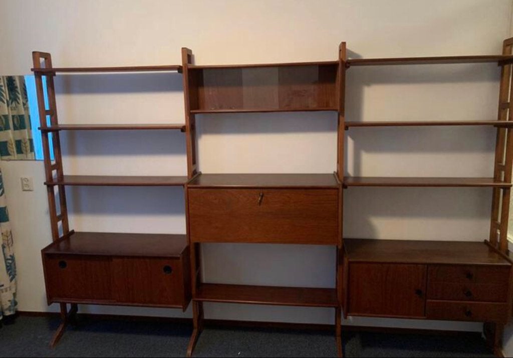 Vintage modulaire wandkast Simpla Lux - Nederlands design, Ophalen, 250 tot 300 cm, Gebruikt, Glas