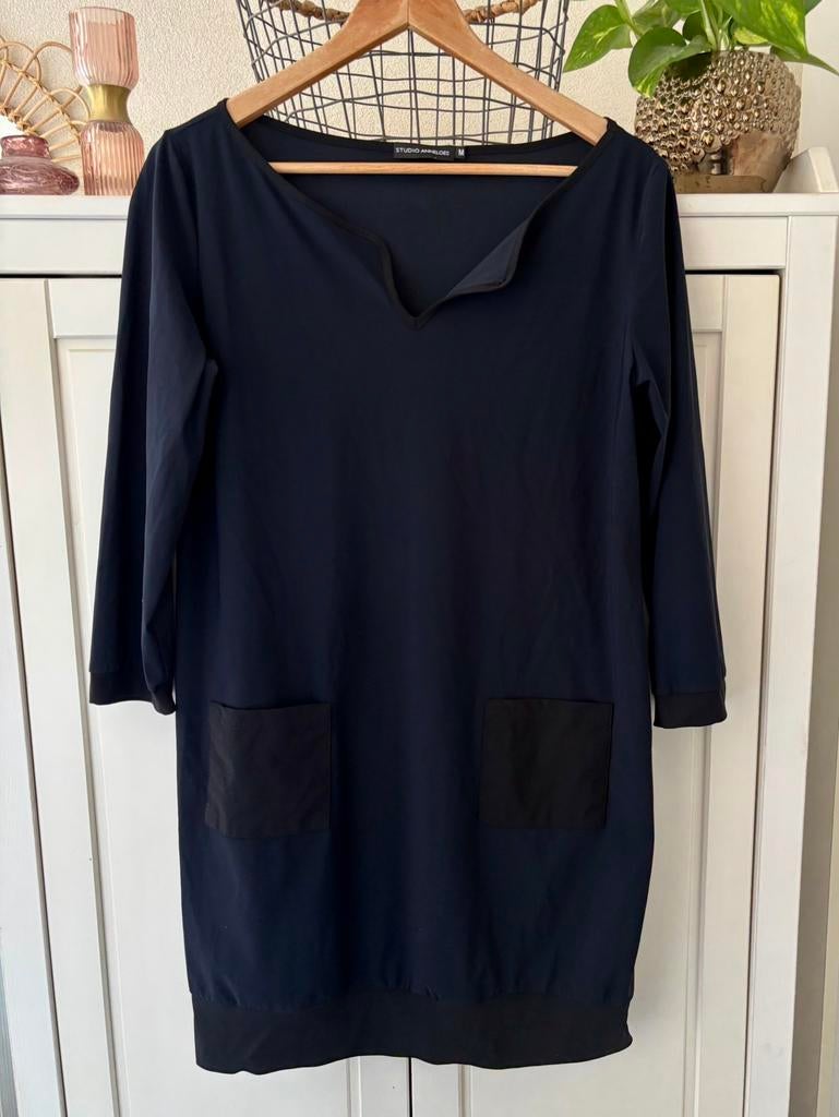 Studio Anneloes donkerblauw travelstof tuniek maat M, Ophalen of Verzenden, Zo goed als nieuw, Maat 38/40 (M), Blauw