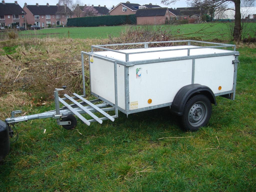 Bagagewagen/ aanhangwagen met fietsendrager en deksel, Ophalen, Zo goed als nieuw