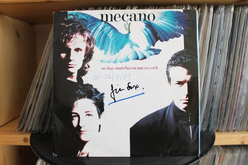 7" Single Mecano - No Hay Marcha En Nueva York / Por La Cara, Gebruikt, 7 inch, Ophalen of Verzenden, Pop