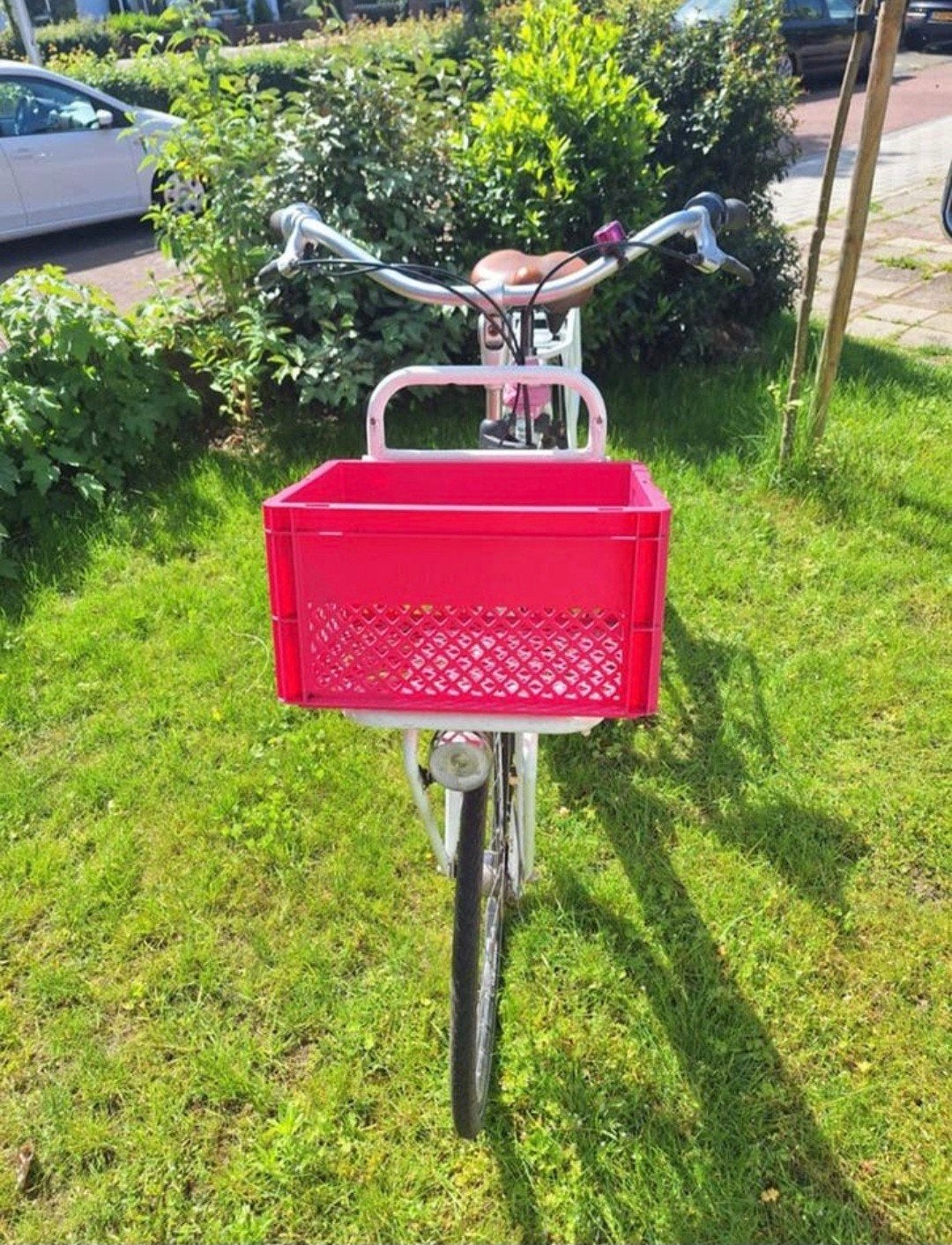 Gazelle damesfiets met mand - Wit, Fietsen en Brommers, Fietsen | Dames | Damesfietsen, Ophalen, Velgrem, Gazelle, 53 tot 56 cm
