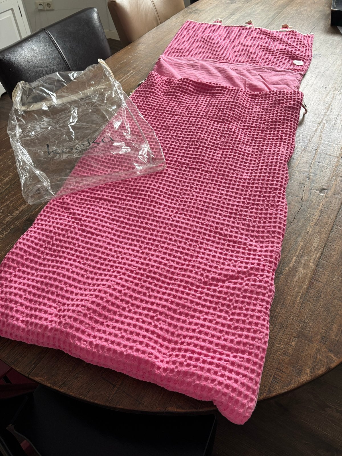 Koeka wafelstof slaapzak roze, Ophalen, Wasbaar, Koeka, Zo goed als nieuw