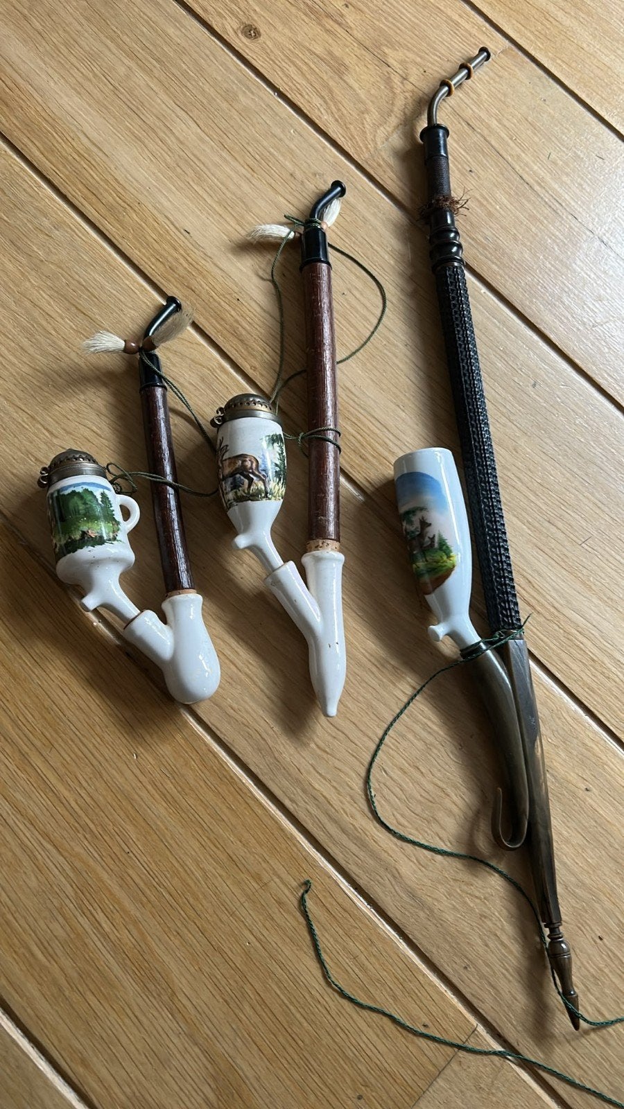 antieke Duitse jagerspijpen, Ophalen of Verzenden
