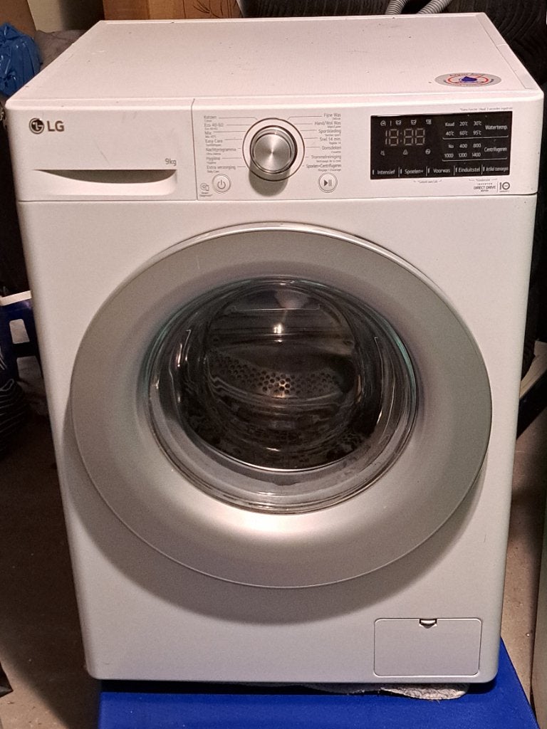 LG Wasmachine 9kg Direct Drive Inverter Motor, Ophalen, 1200 tot 1600 toeren, Gebruikt, 8 tot 10 kg