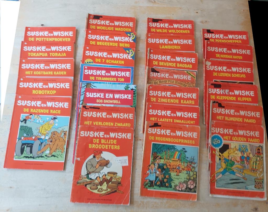 Flinke stapel oude Suske en Wiske stripverhalen Wie wil ze?, Meerdere stripboeken, Ophalen of Verzenden, Gelezen, W. Vandersteen