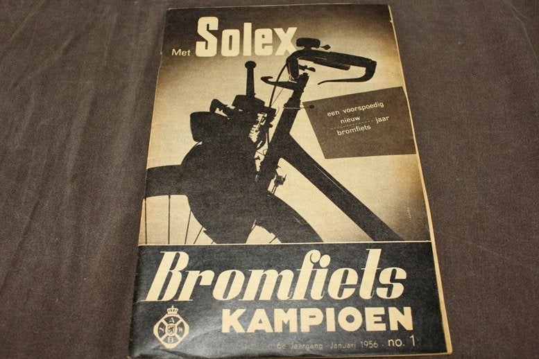 Blad Bromfiets kampioen januari 1956 oa. Puch HMW motor, Ophalen of Verzenden, Overige merken
