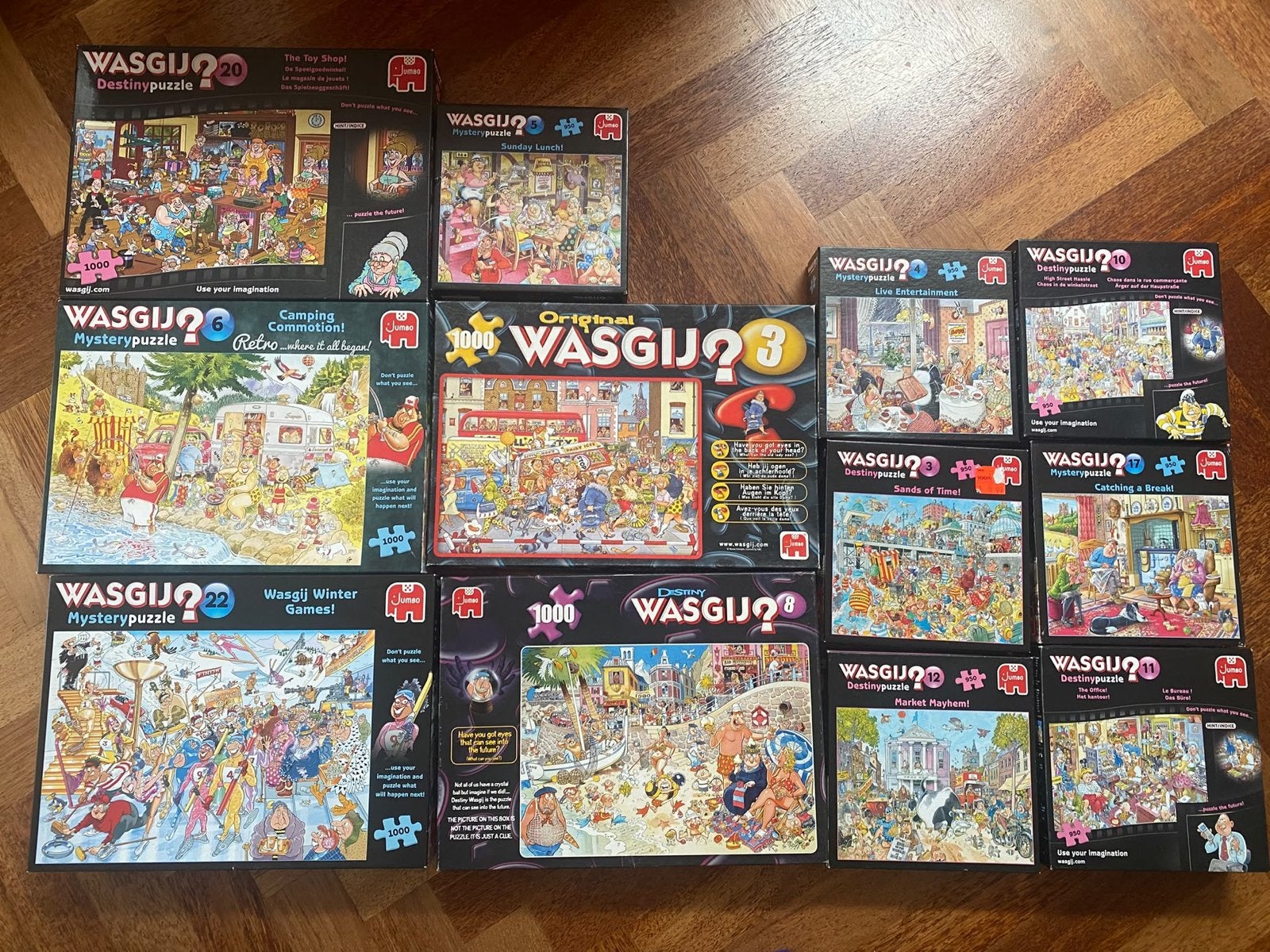 Grote collectie Wasgij puzzels - Diverse edities, Ophalen, 500 t/m 1500 stukjes, Gebruikt, Legpuzzel