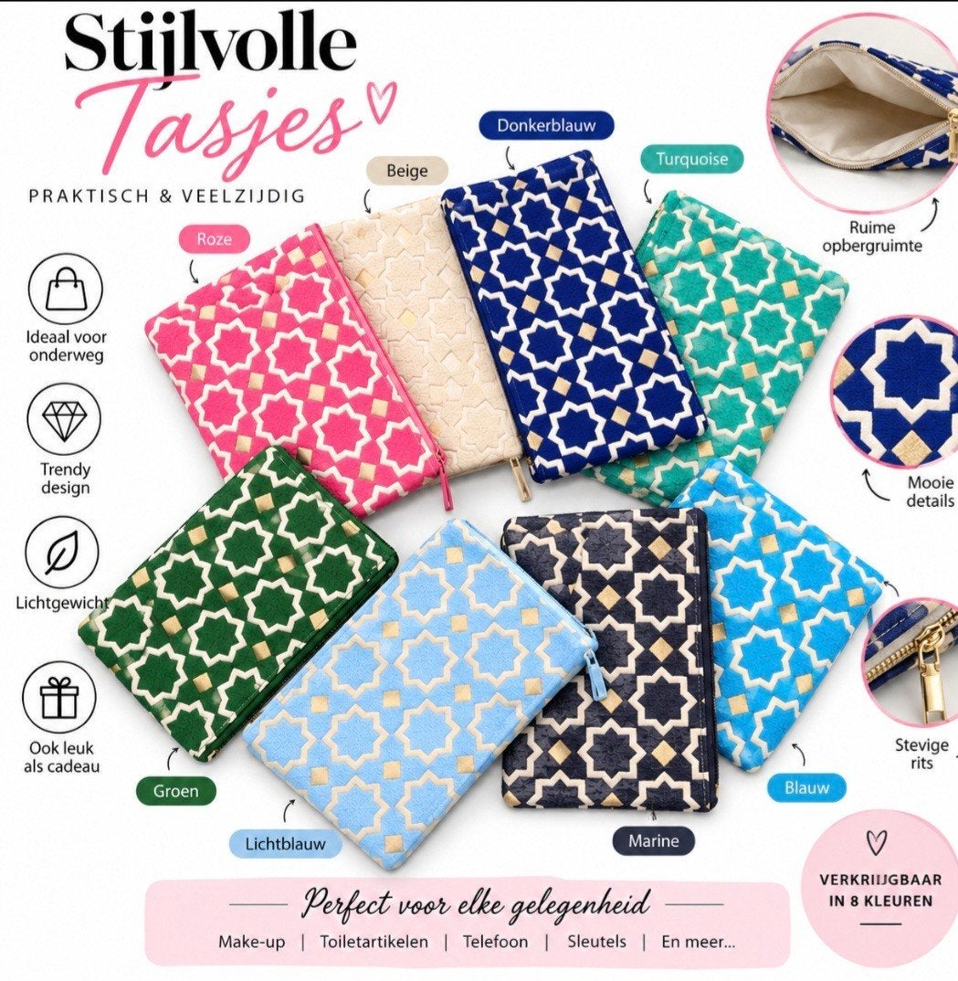 Stijlvolle Marokkaanse Clutch - Diverse Kleuren, Ophalen of Verzenden, Nieuw, Roze, Avondtasje