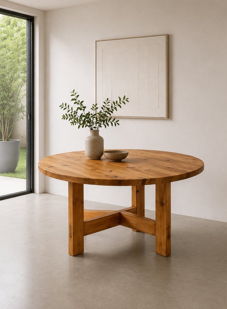 Ronde vintage design eettafel jaren '60 '70 midcentury table, Huis en Inrichting, Tafelonderdelen, Gebruikt, 100 tot 150 cm, 50 tot 100 cm