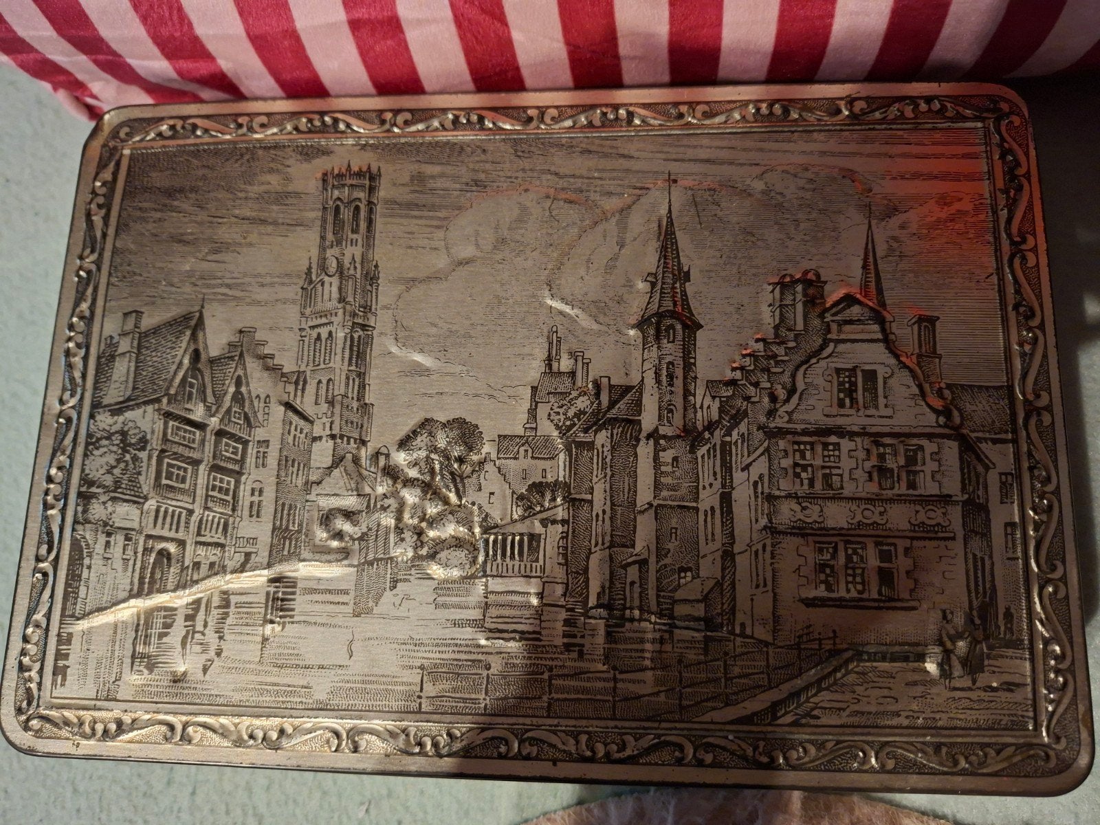 Vintage DBF Brugge blikken doos - België, Ophalen of Verzenden
