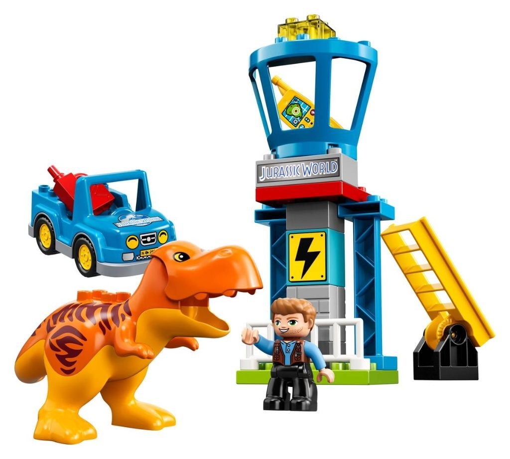 Lego DUPLO 10880 Jurassic World T-rex Toren, Jurassic World, Ophalen of Verzenden, Zo goed als nieuw, Compleet