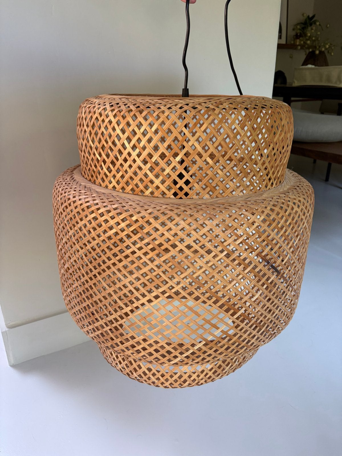 IKEA Sinnerlig rotan hanglamp, Ophalen, Gebruikt, Natuurlijk materiaal, E27 (groot)
