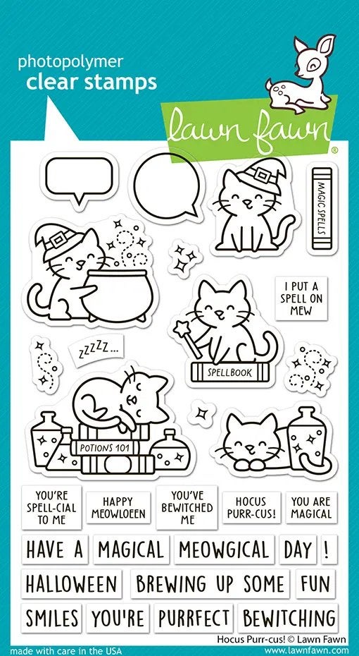 Lawn Fawn  hocus purr-cus! stempel LF4186 halloween, Hobby en Vrije tijd, Ophalen of Verzenden, Nieuw, Dieren, Overige typen