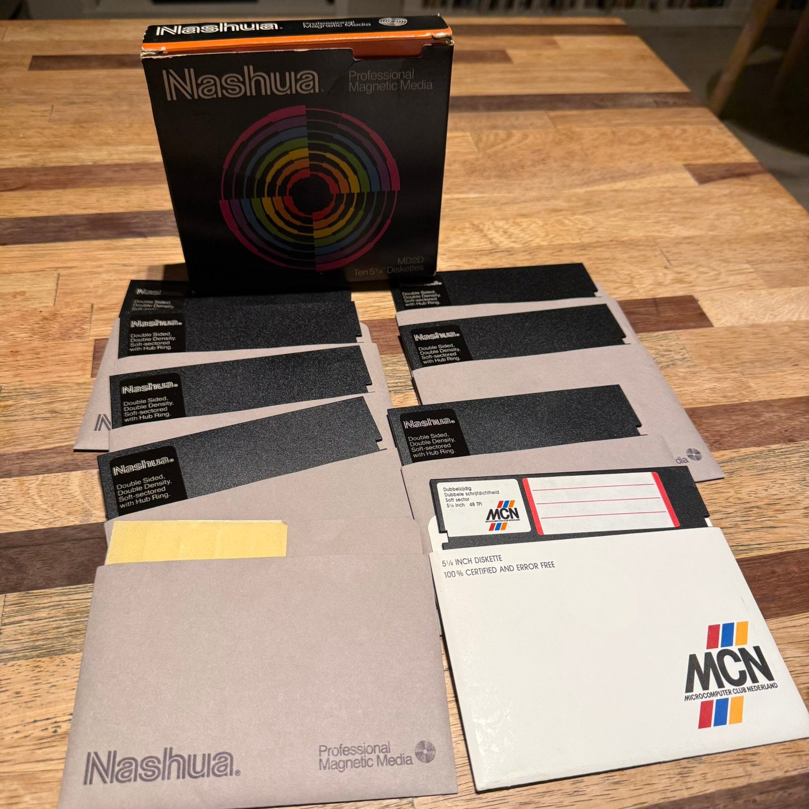 8x 5,25” Floppy Diskettes – Nashua MD2D + MCN – DD commodore, Computers en Software, Ophalen of Verzenden