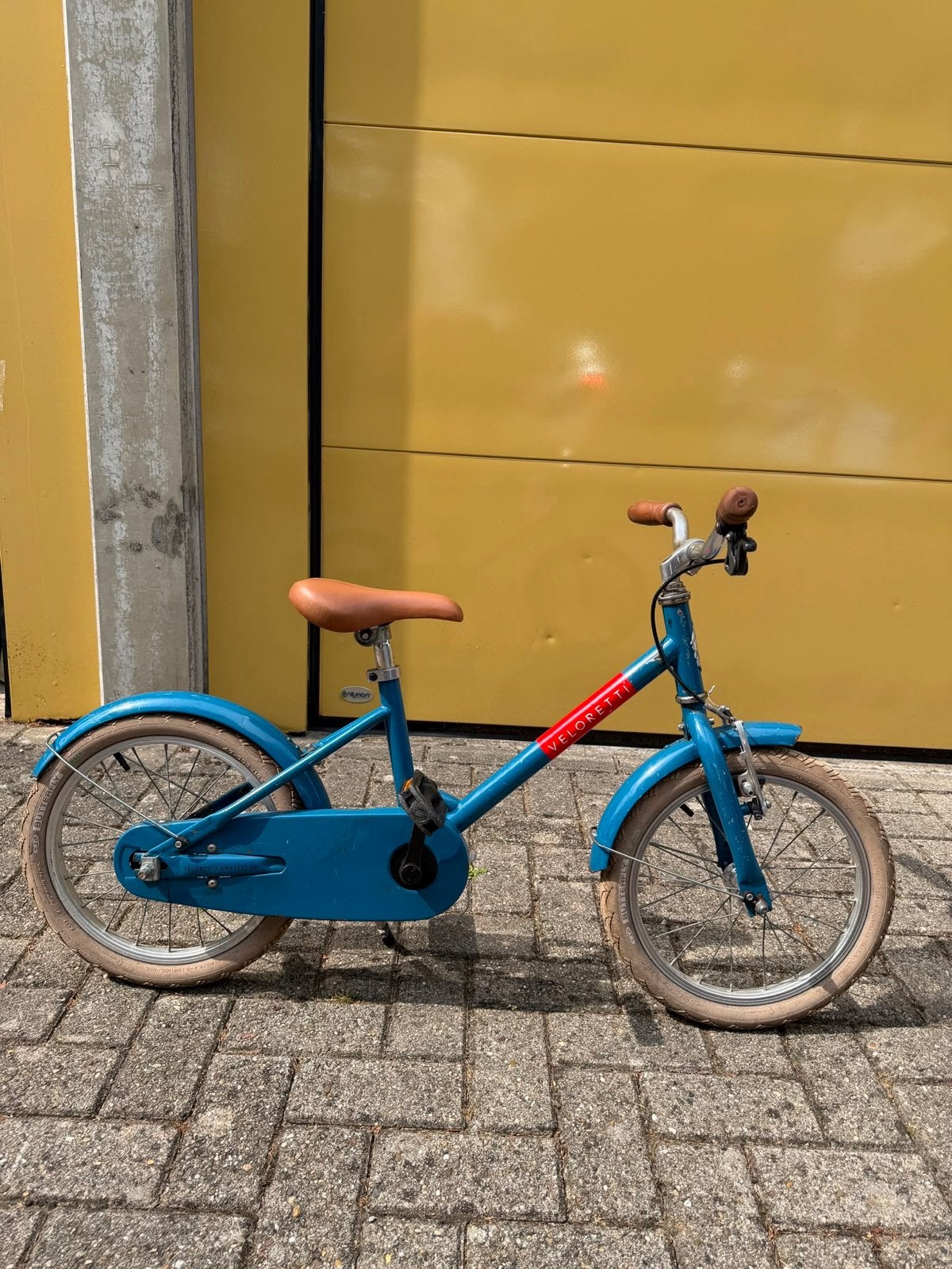 Veloretti 16 inch kinderfiets - blauw, Ophalen of Verzenden, Gebruikt, Terugtraprem, 16 tot 20 inch