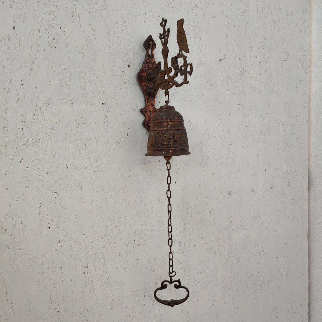 Antiek brocante bel poortbel deurbel tuinbel. Koper, Ophalen of Verzenden