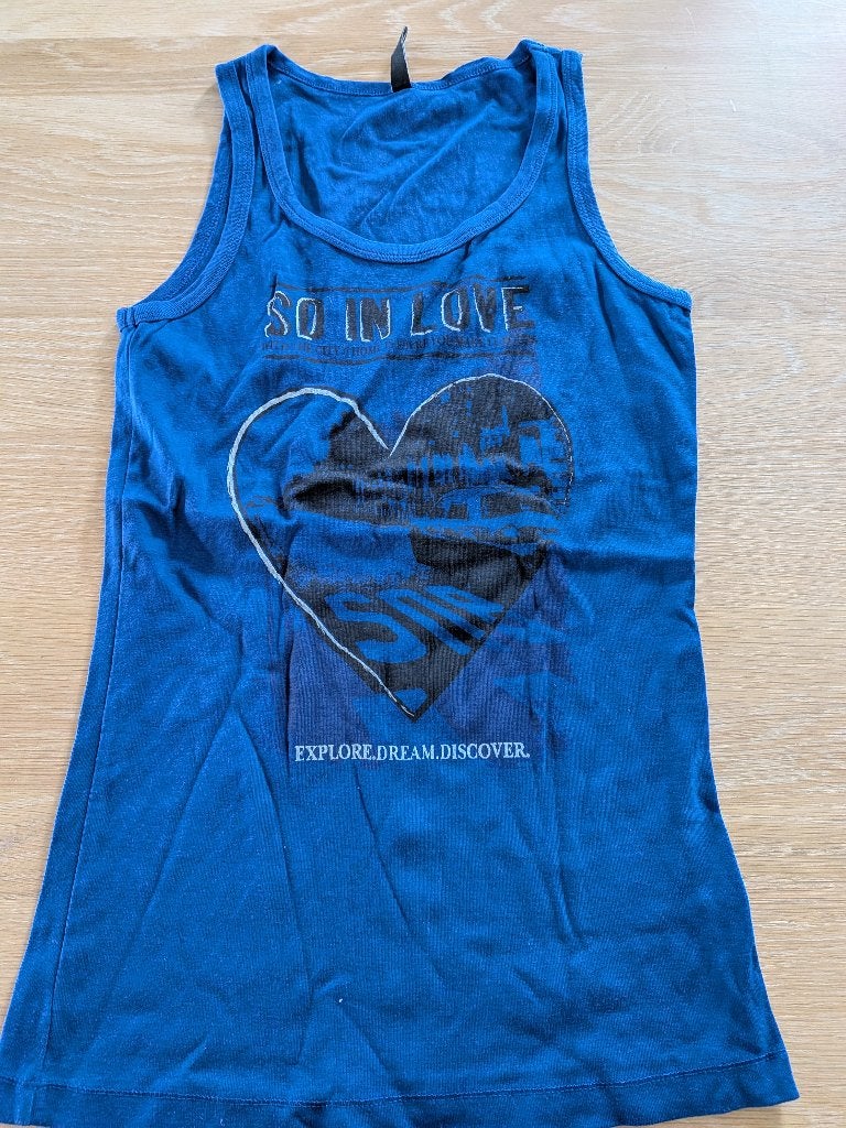 top maat l, Blauw, Maat 42/44 (L), Ophalen of Verzenden, Zo goed als nieuw