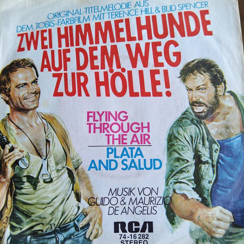 Terence Hill & Bud Spencer - Flying Through The Air Single, Originele persing, Ophalen of Verzenden, Gebruikt, Filmmuziek en Soundtracks