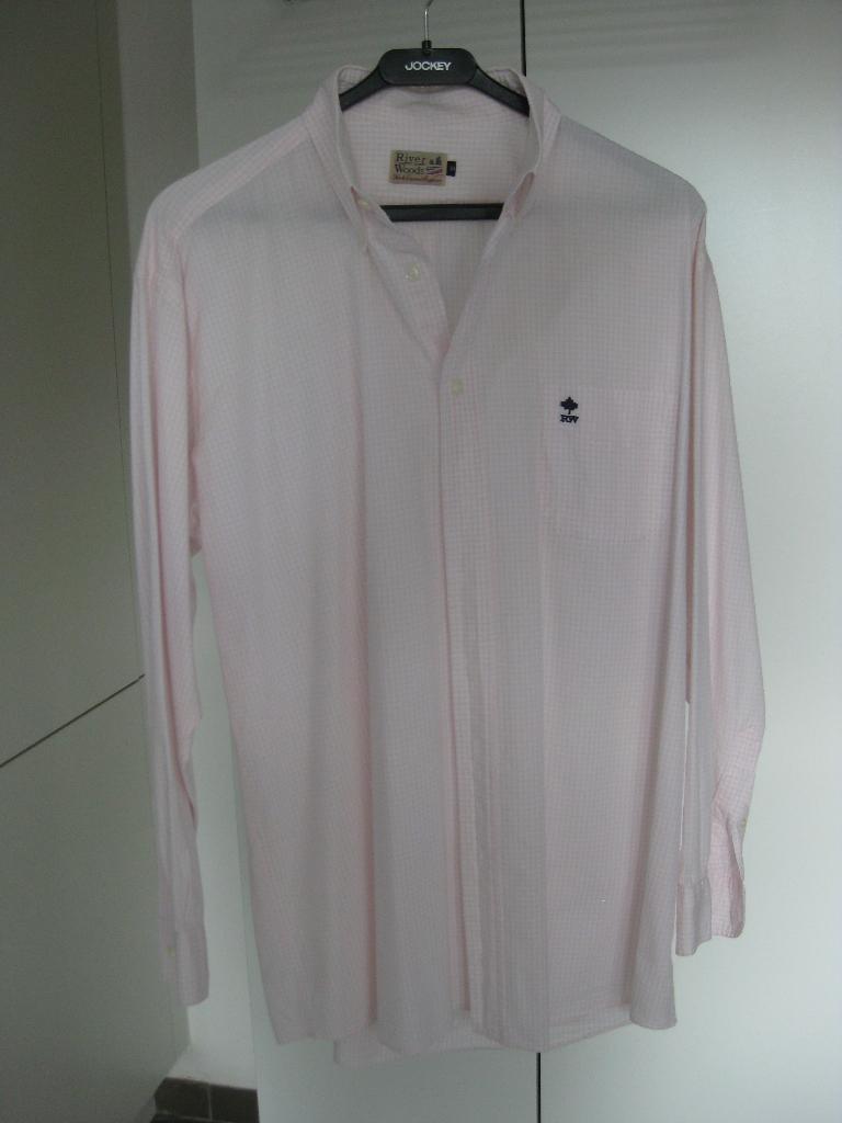 River Woods Overhemd Roze/ Wit Gestreept Maat M, Kleding | Heren, Overhemden, Ophalen of Verzenden, Zo goed als nieuw, Roze
