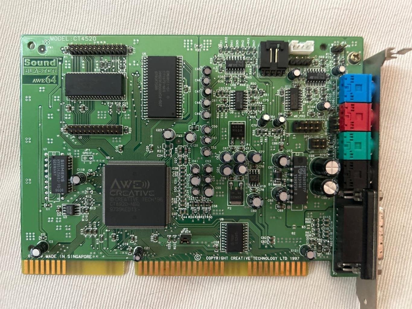 Creative Sound Blaster AWE64 CT4520 geluidskaart, Computers en Software, Geluidskaarten, Ophalen of Verzenden, Gebruikt, Intern