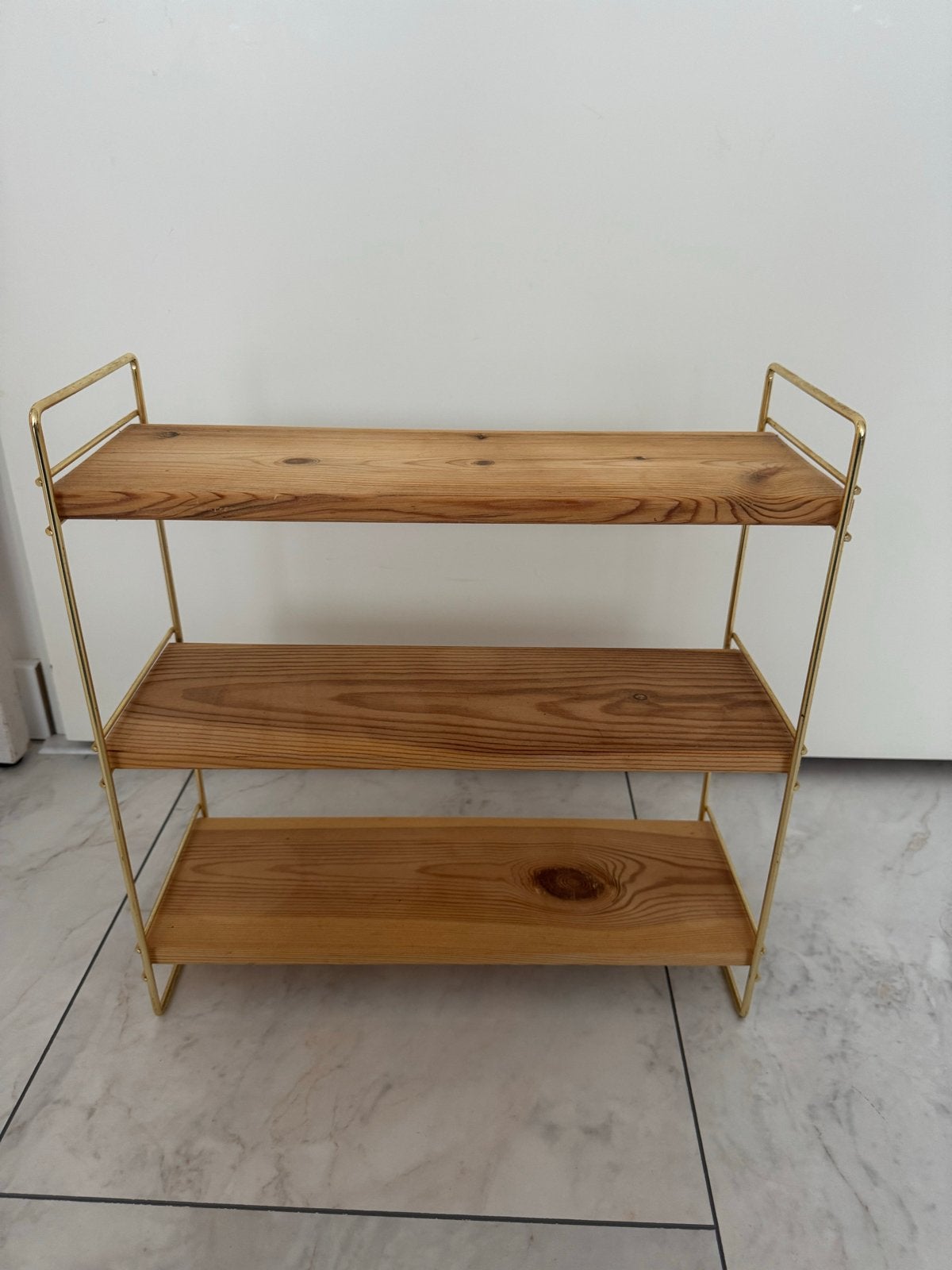 Acacia Houten Rek met 3 Planken - 39x40x15 cm, Ophalen, Zo goed als nieuw