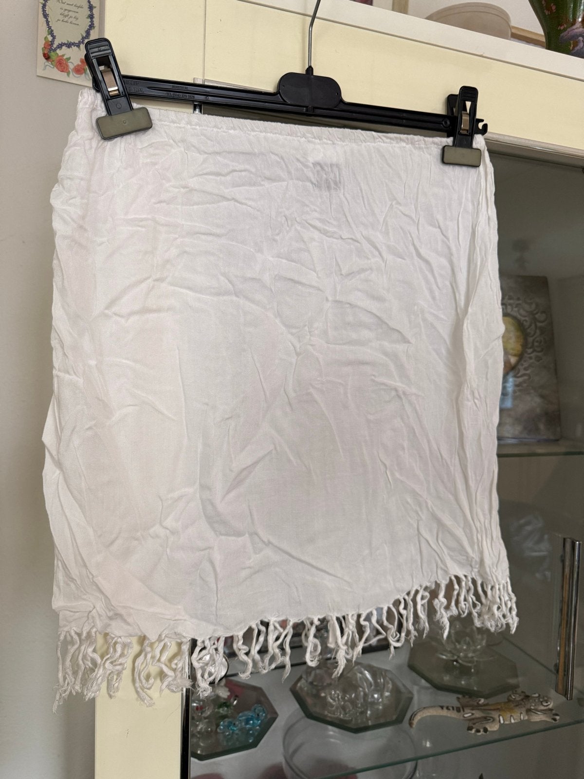 Witte strandrok met franjes - GAVI Fashion S.L. Maat M, Maat 38/40 (M), Wit, Ophalen of Verzenden, Zo goed als nieuw