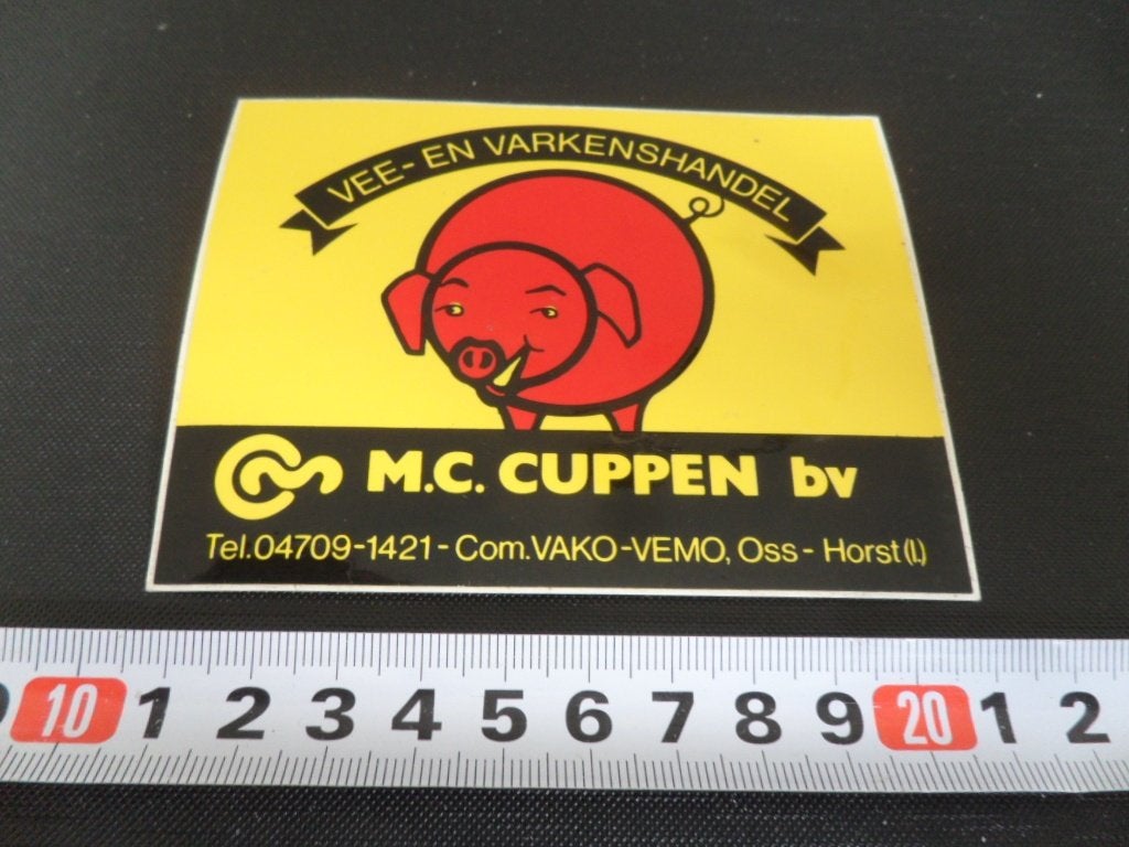 sticker oss horst MC CUPPEN BV vee- en varkenshandel, Ophalen of Verzenden, Zo goed als nieuw