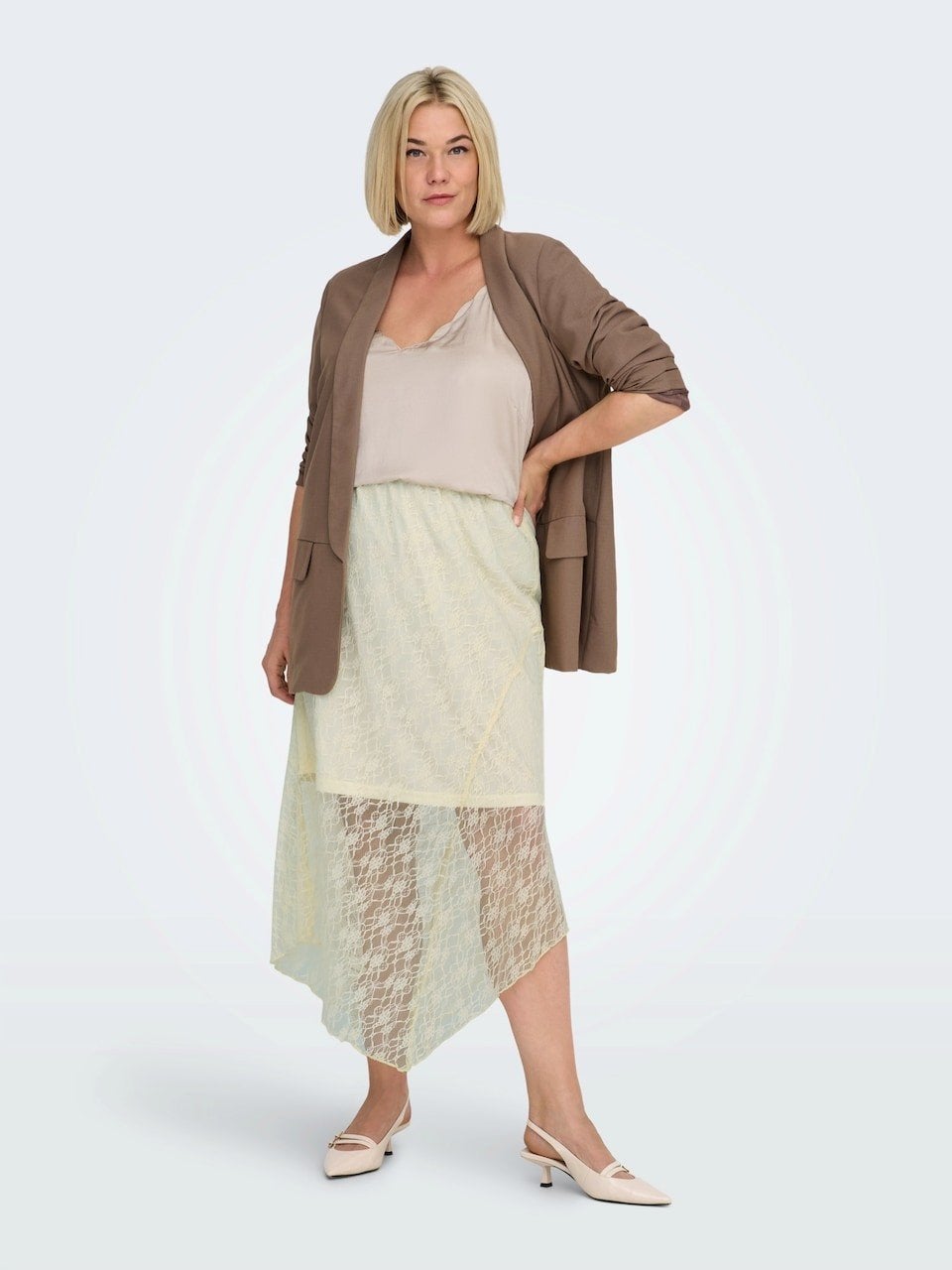 Roomkleurige kanten rok Carcarne Only Carmakoma Maat 50/52, Kleding | Dames, O, O, Rok, Nieuw
