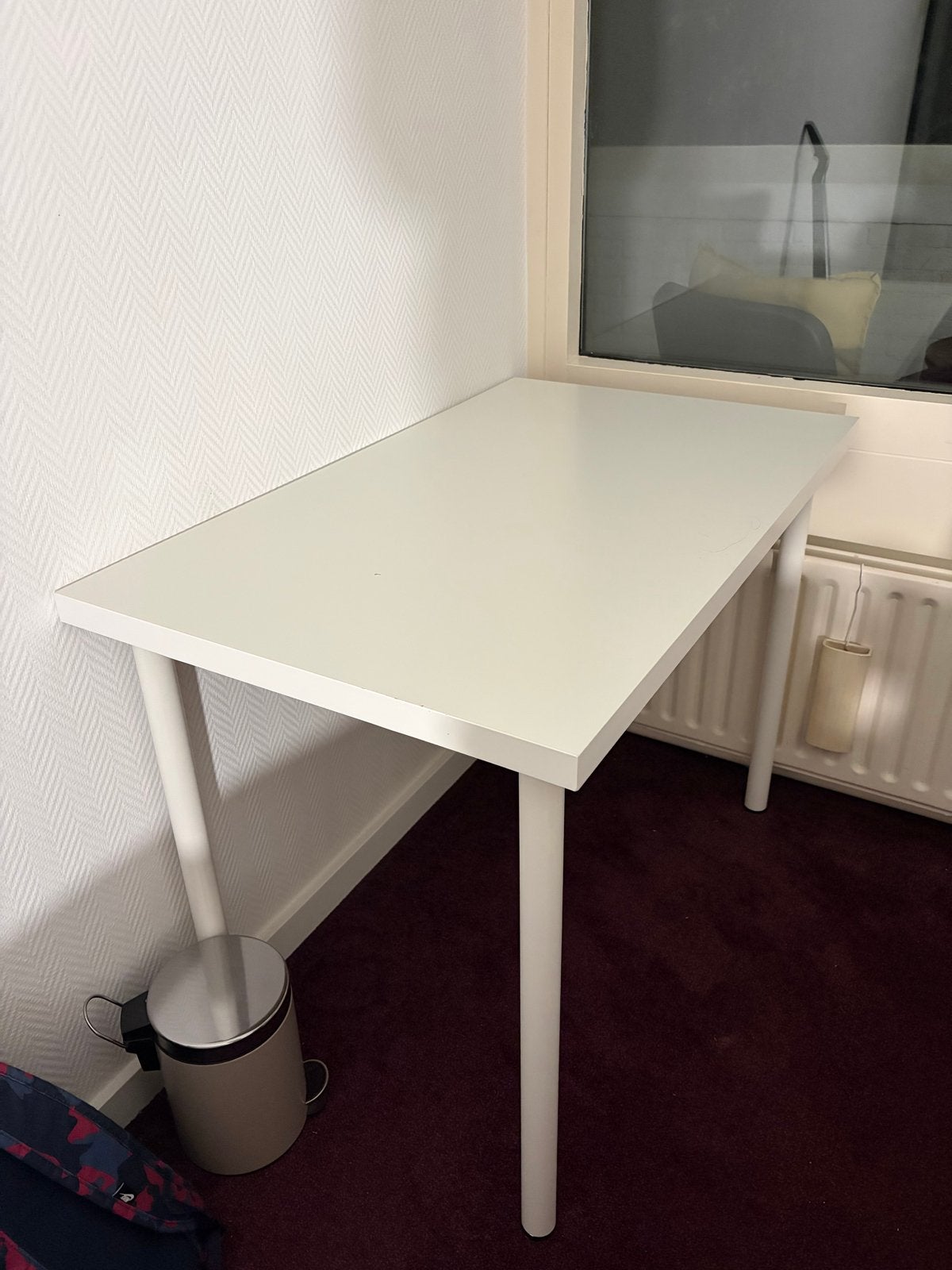 Witte tafel (Ikea Linnmon/Adils), Huis en Inrichting, Bureaus, Ophalen, Gebruikt, Hout, IKEA