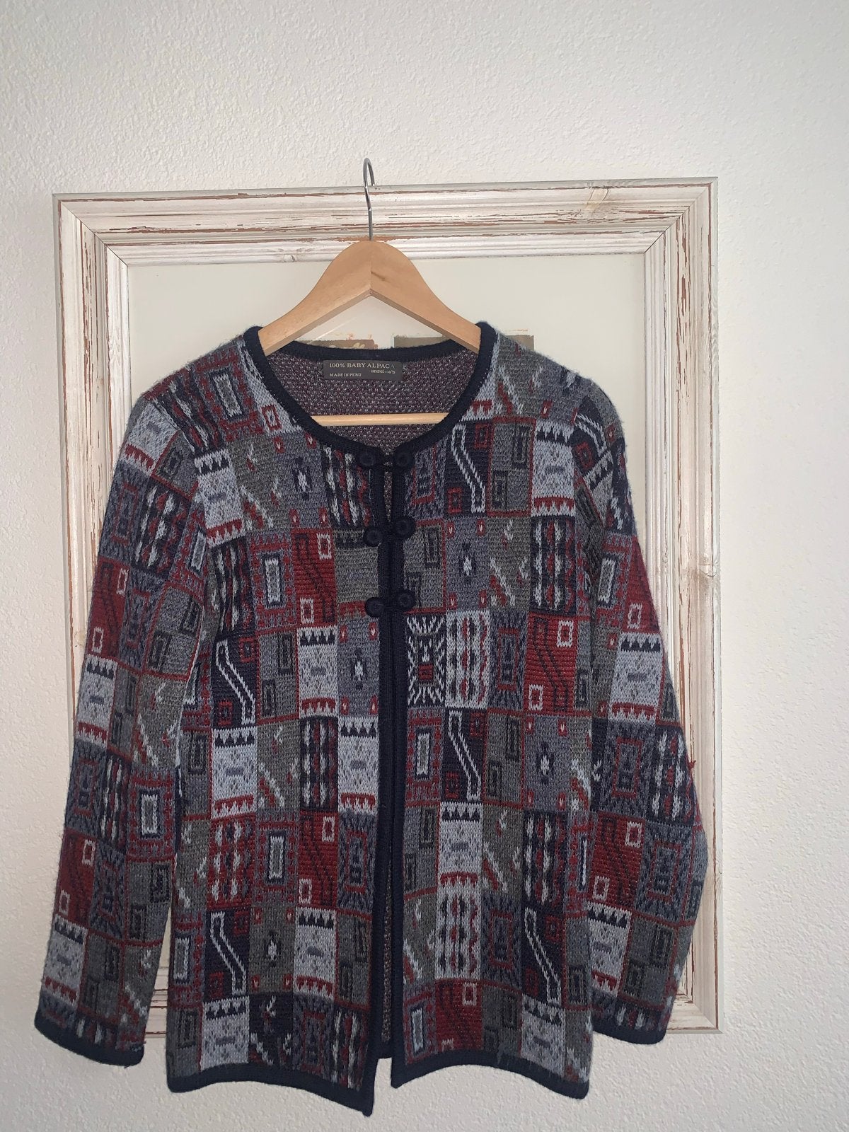 Unieke 100% Baby Alpaca Cardigan - Anselmo's  maat L, Ophalen of Verzenden, Zo goed als nieuw, Maat 42/44 (L), Meerkleurig
