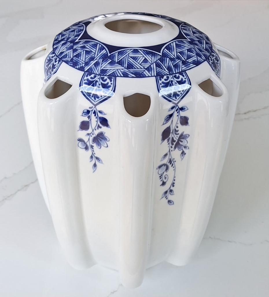 Heinen Delfts Blauw Tulpenvaas Magnolia - Design Malika Novi, Ophalen of Verzenden