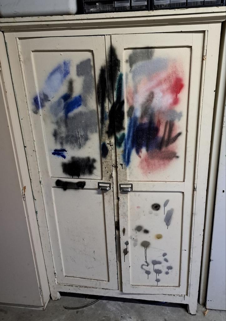 Vintage werkplaats kast als op foto, Ophalen, Gebruikt