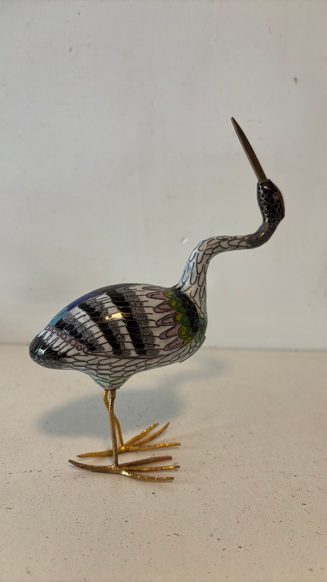 Emaille vogel beeldje, Mannelijk, Kip